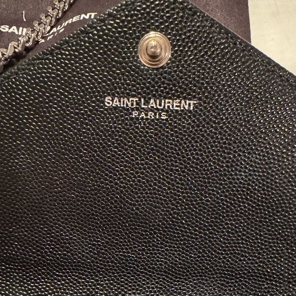 Saint Laurent Small YSL Flap Cassandre Matelassé Chain Wallet ⭐️AUTHENTIC - Picture 9 of 10